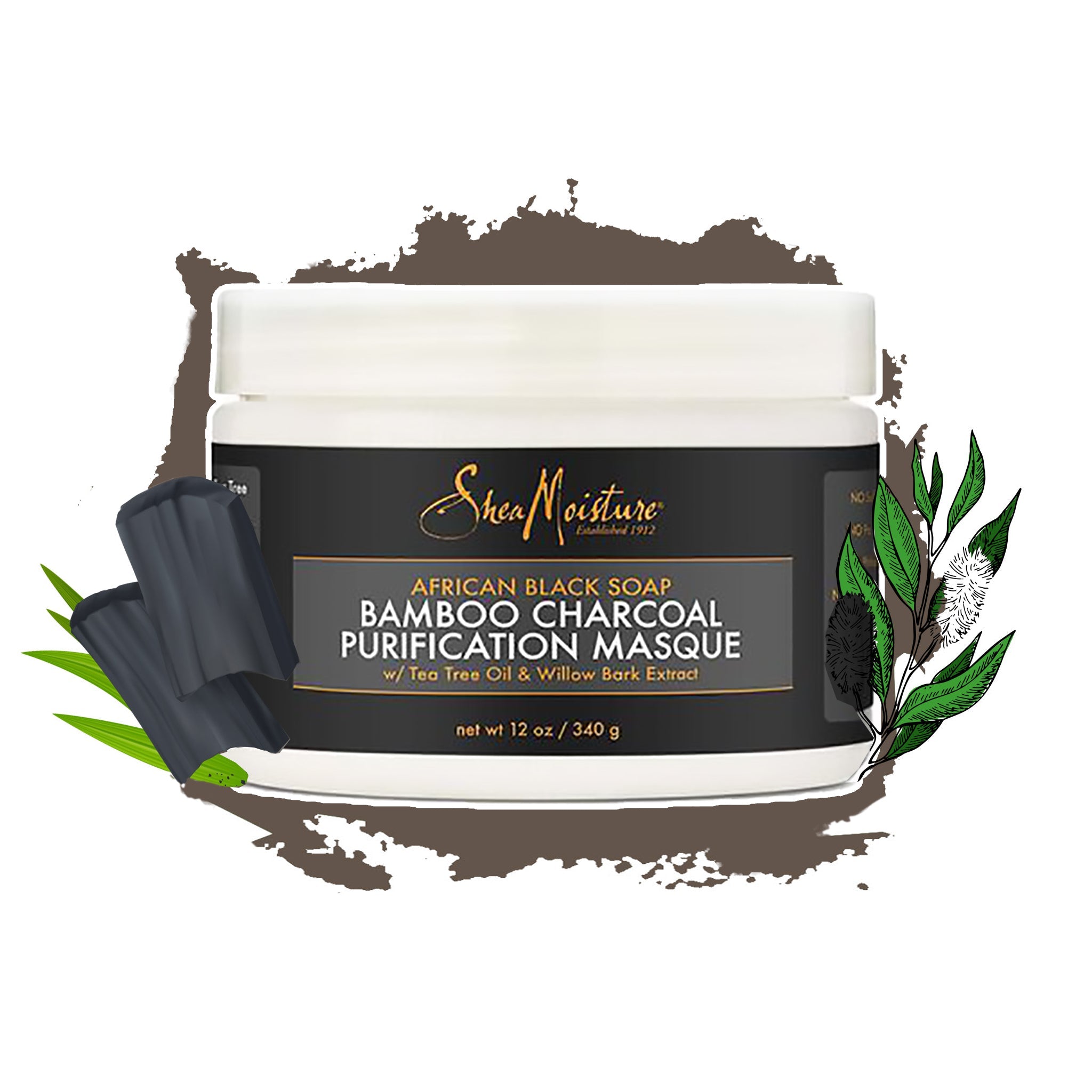 Jabón negro africano Mascarilla purificadora de carbón de bambú African Black Soap Bamboo Charcoal Purification Masque - lockenkopf
