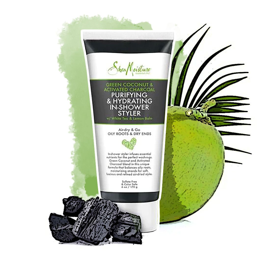 Styler Purificante Hidratante en la Ducha Coco Verde y Carbón Activado Green Coconut & Activated Charcoal Purifying Hydrating In - Shower Styler - lockenkopf