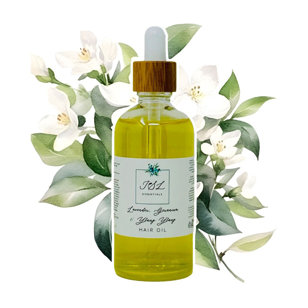 Huile capillaire à la lavande, au géranium et à l'ylang-ylang Lavender Geranium & Ylang Ylang Hair Oil - lockenkopf