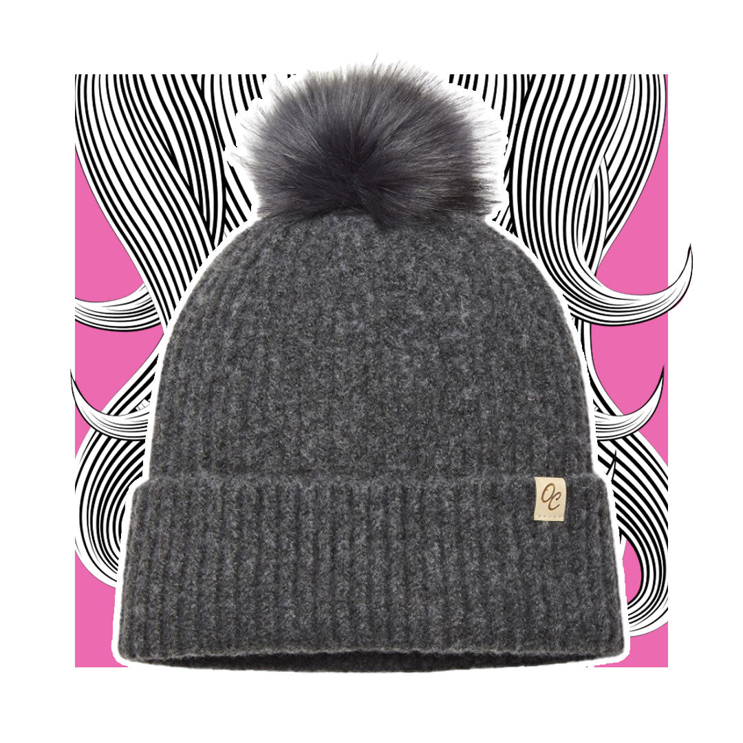 Bonnet en satin avec pom-pom lockenkopf-only-curls-Satin-Lined-Beanie-with-Pom-Carrie-in-Dark-Grey.jpg