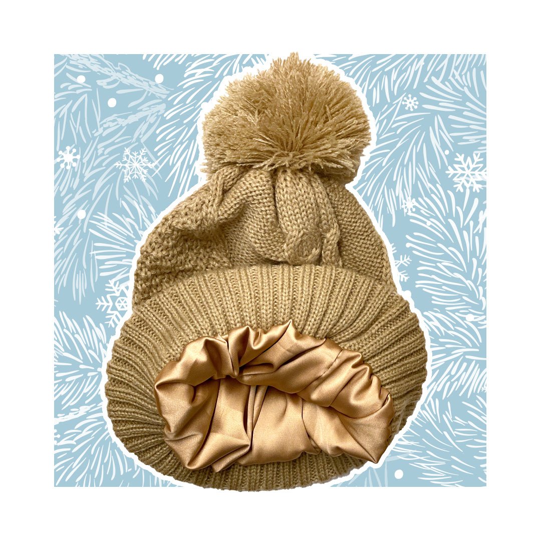 Casquette frisée doublée de satin Locken Mütze Satin gefüttert - lockenkopf