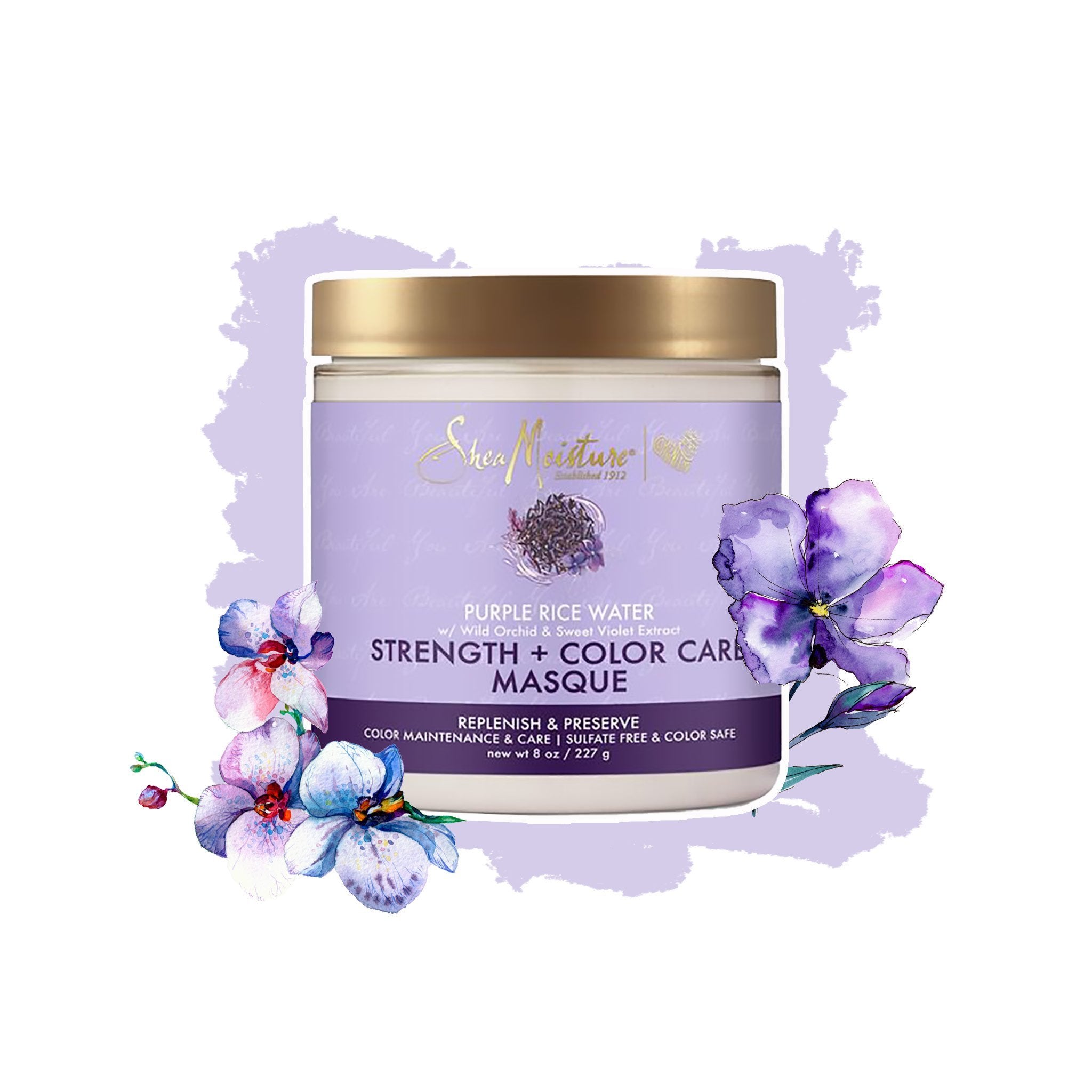 Masque Purple Rice Water Strength & Color Care Masque hydratant au karité | Riz pourpre - lockenkopf
