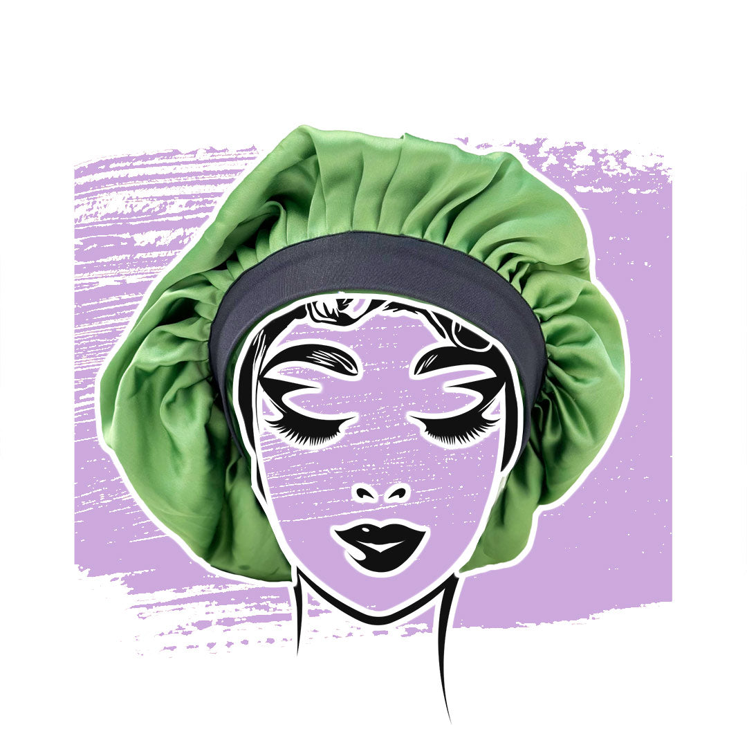 Cappello da notte con fiocco lockenkopf-boucles-bandeau-sleeping-cap-bonnet-sunny-green.jpg
