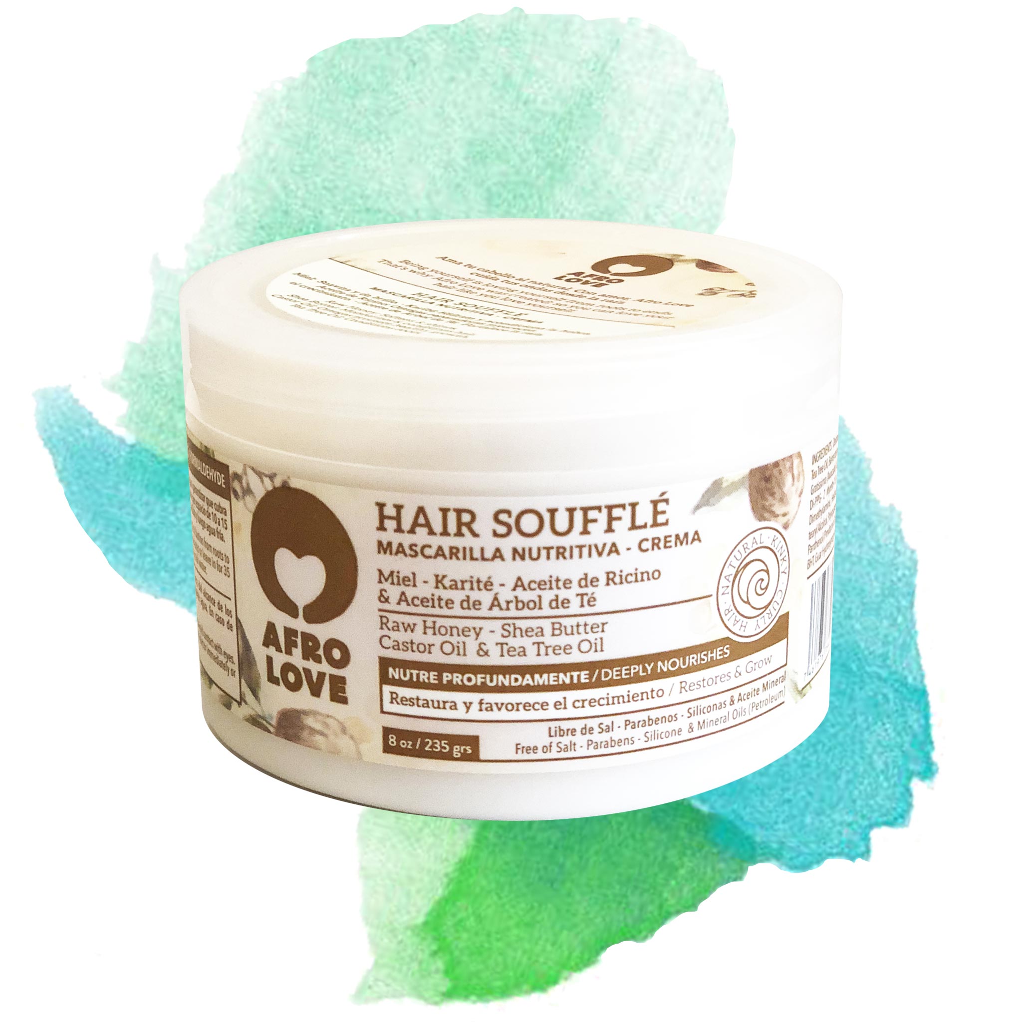 AFRO LOVE | Hair Soufflé Masque Raw Honey & Shea Butter & Castor Oil & Tea Tree Oil - lockenkopf