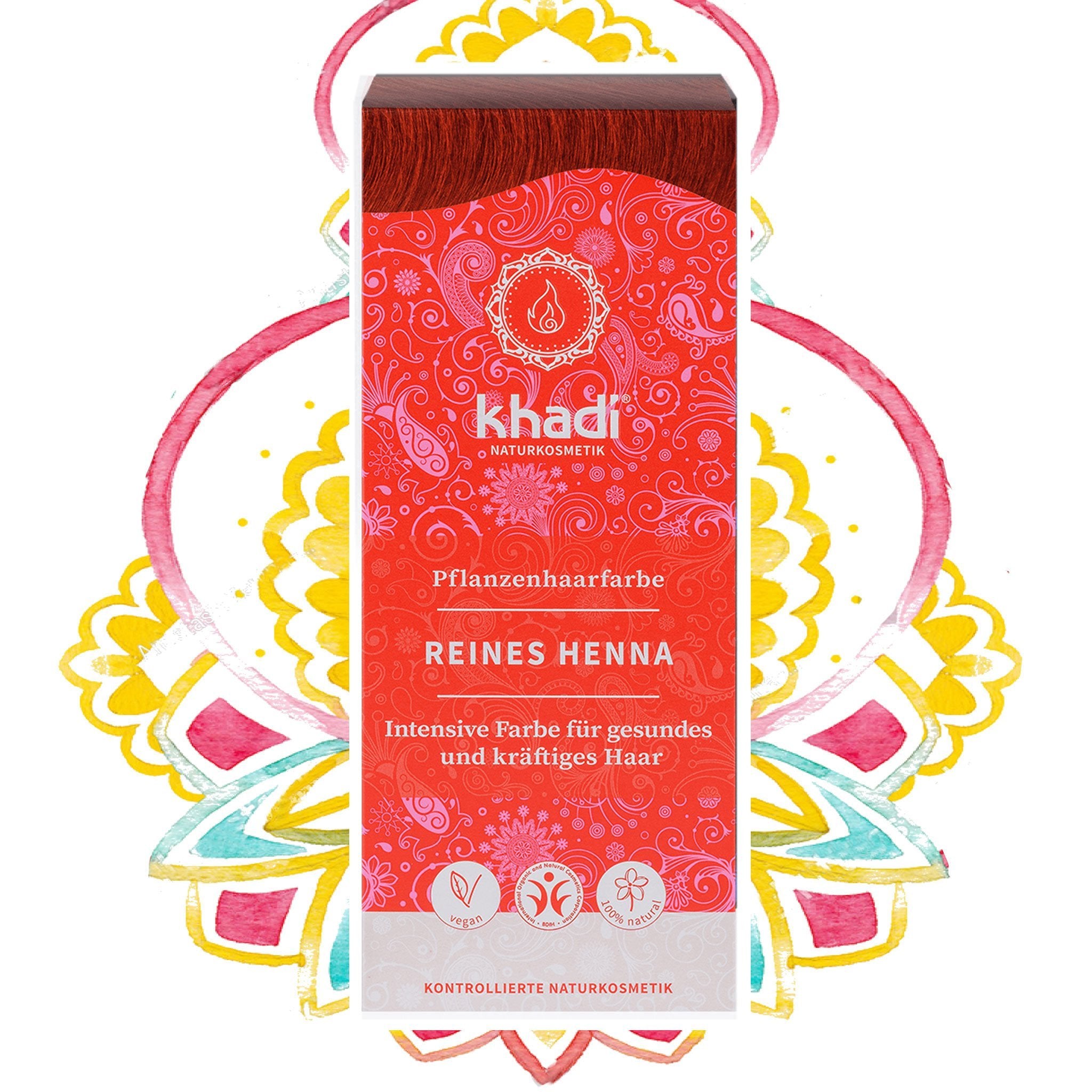 khadi |Pflanzenhaarfarbe Reines Henna - lockenkopf- Coloration capillaire végétale au henné pur 