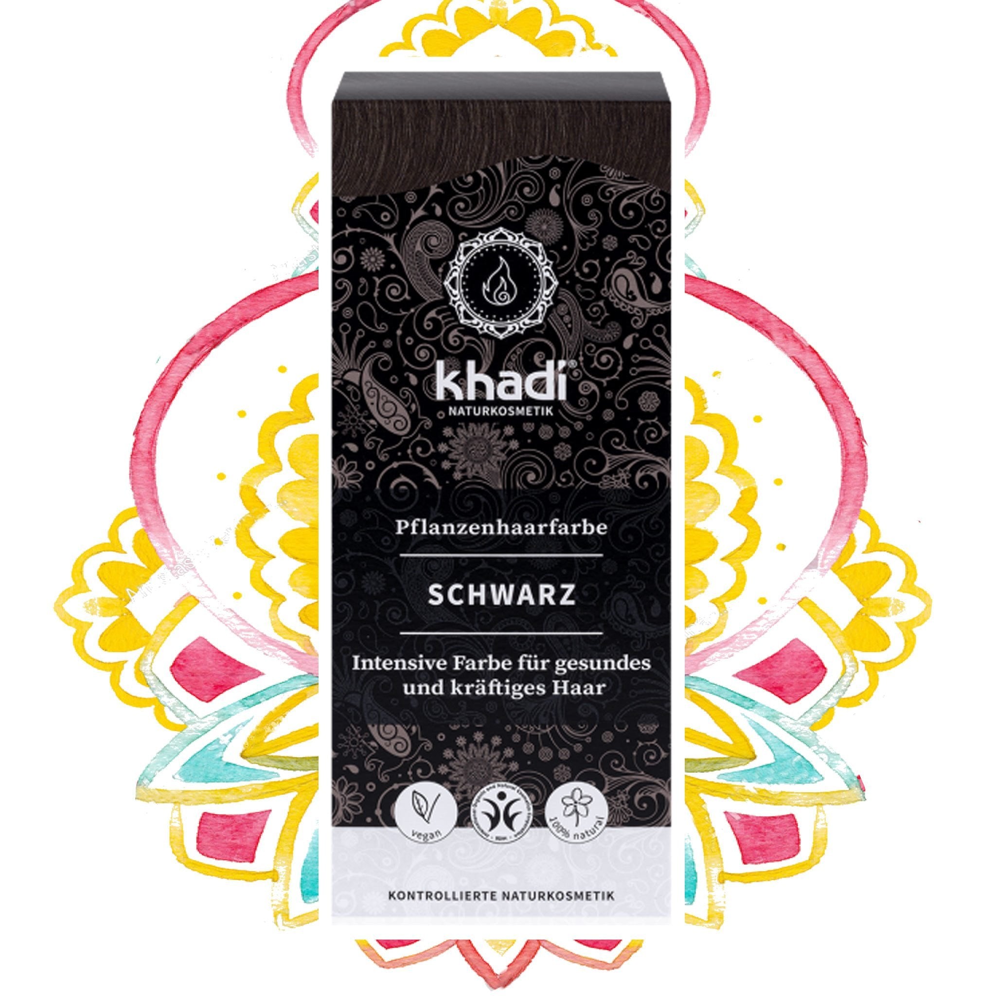 khadi | Pflanzenhaarfarbe Schwarz - lockenkopf - Coloration capillaire végétale noire