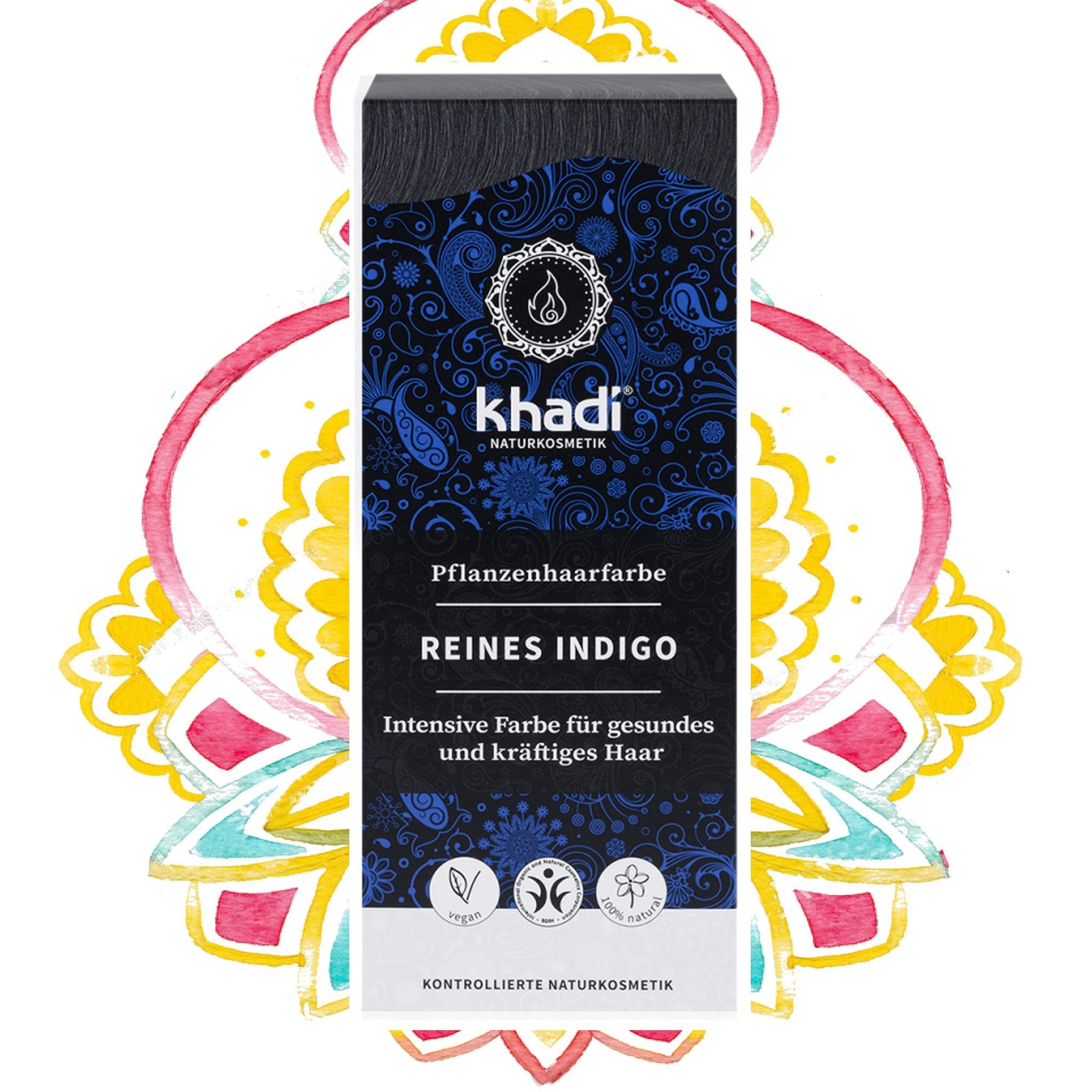 khadi | Colore dei capelli a base di erbe Indaco puro - lockenkopf