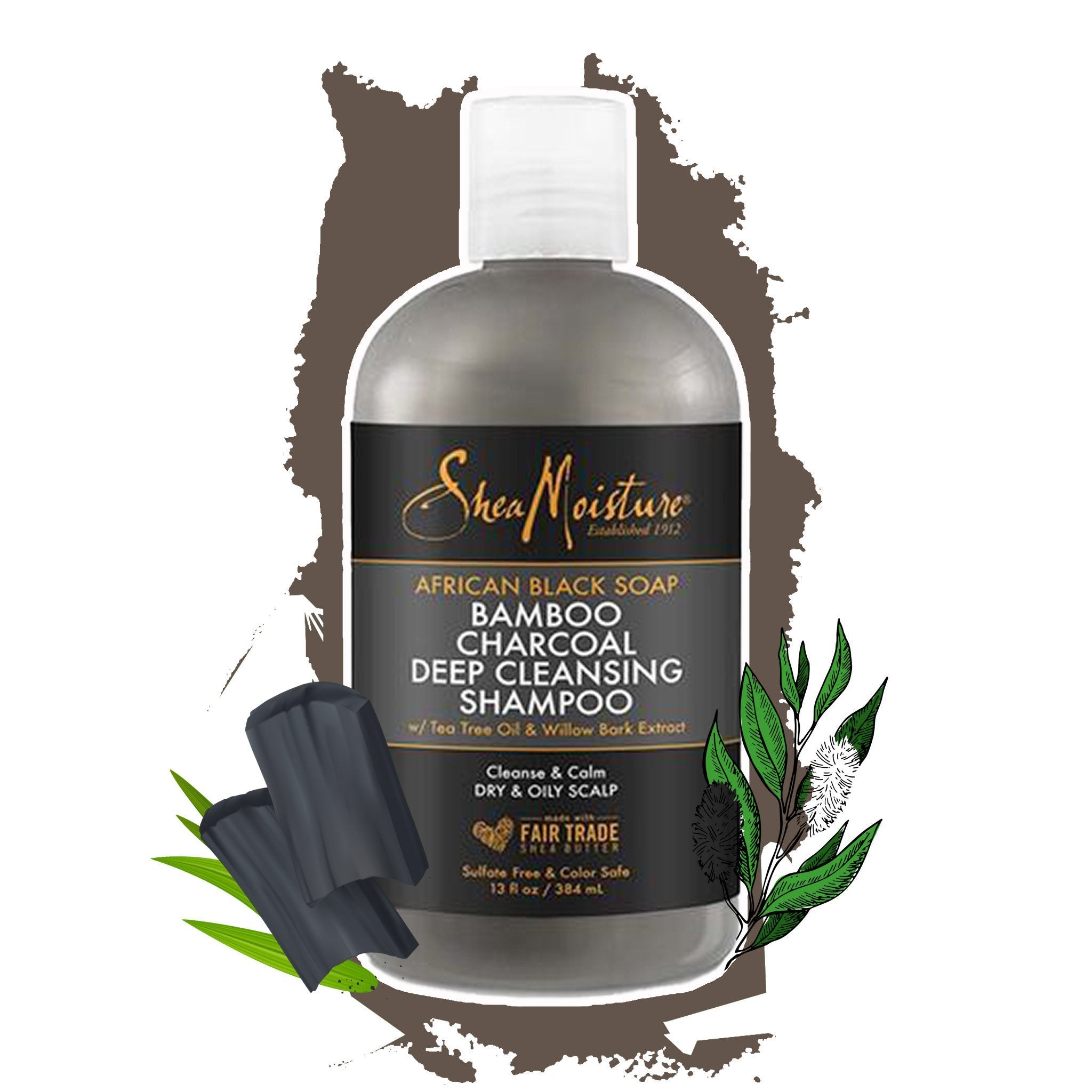 Karité Hydratation | Savon noir africain Shampooing nettoyant profond au charbon de bambou - lockenkopf