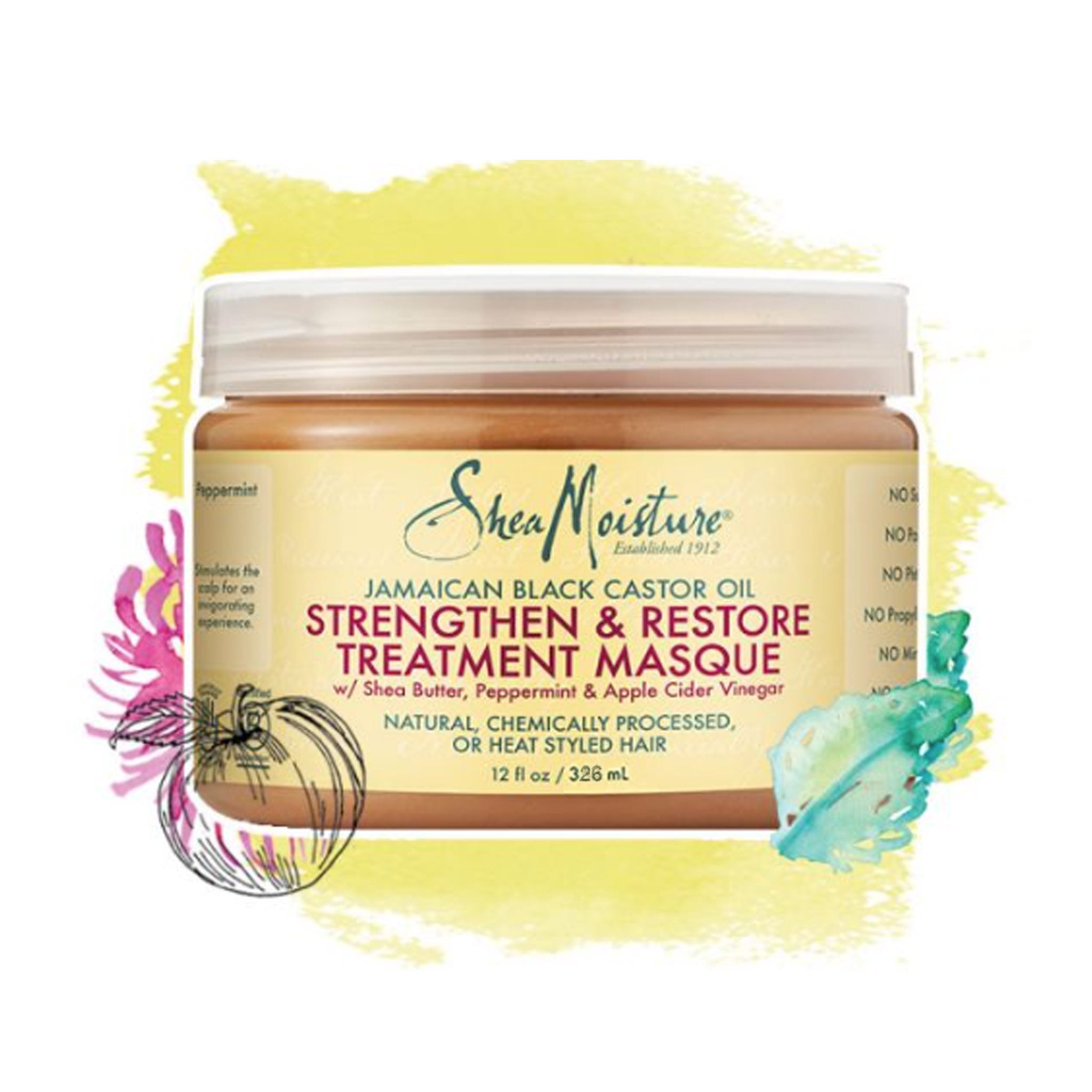 Shea Umidità | giamaicano Olio di ricino nero di ricino rinforzare e ripristinare la maschera di trattamento - lockenkopf